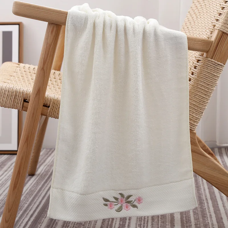 1/4/6pcs Flower Embroidery Bamboo Fiber Bath Towel Set 34x74cm Household Hand Face Towels Washcloths Toallas De Baño 타월