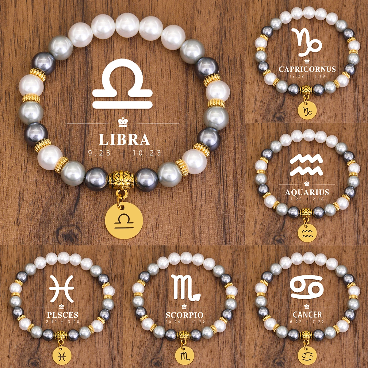 12-Zodiac Signs Vrouwen Shell  - Coupling 8Mm recensie en prijs