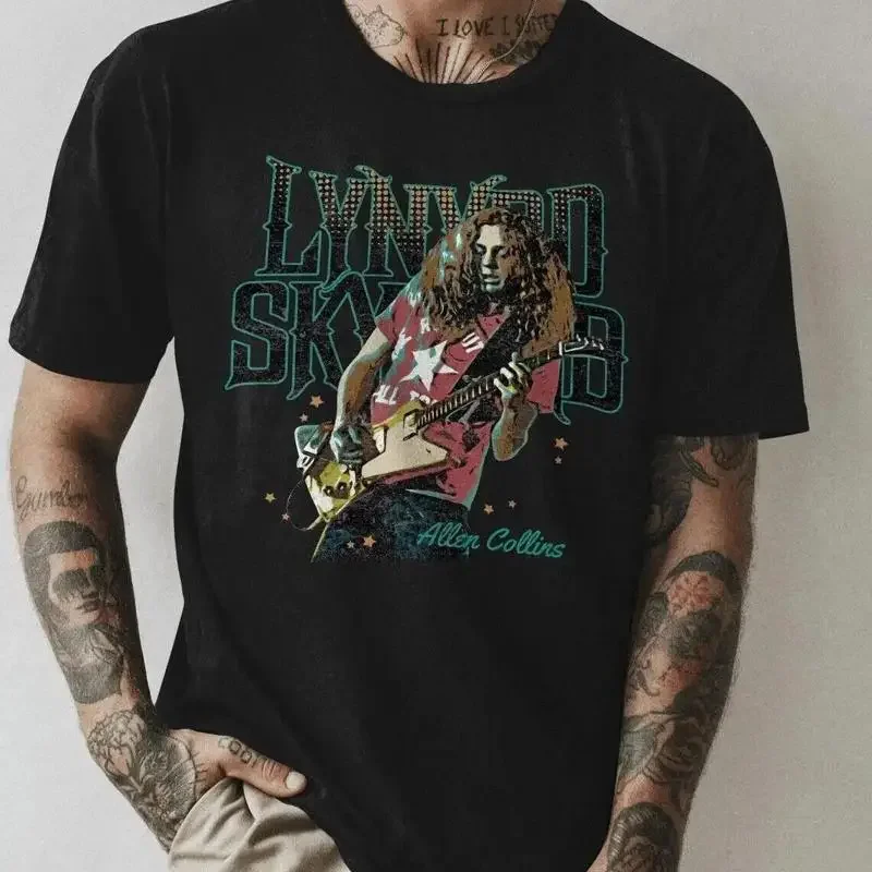 Allen Collins Cotton Black Unisex All Sizes T Shirt