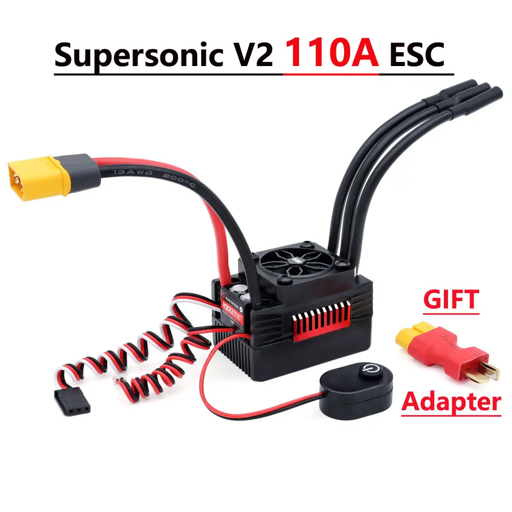 ROCKET-RC RC ESC Borstelloze V2 50A 60A 90A 110A 130A 160A Elektronische Snelheidsregelaars voor 1/7 1/8 1/10 RC Auto Buggy Truck Onderdelen