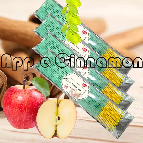 Apple Cinnamon Flavored Premium Thick Incense Sticks, 25.5cm Long Natural Incense Sticks, Made Entirely by Hand from Apple and Cinnamon Fragrance Powder, with a Strong and Long-Lasting Scent, Refreshing and Invigorating, Purifying the Air, Suitable for Home, Office, Hotel, Club, Etc., in a Luxurious Box, Perfect for Holiday Gifts