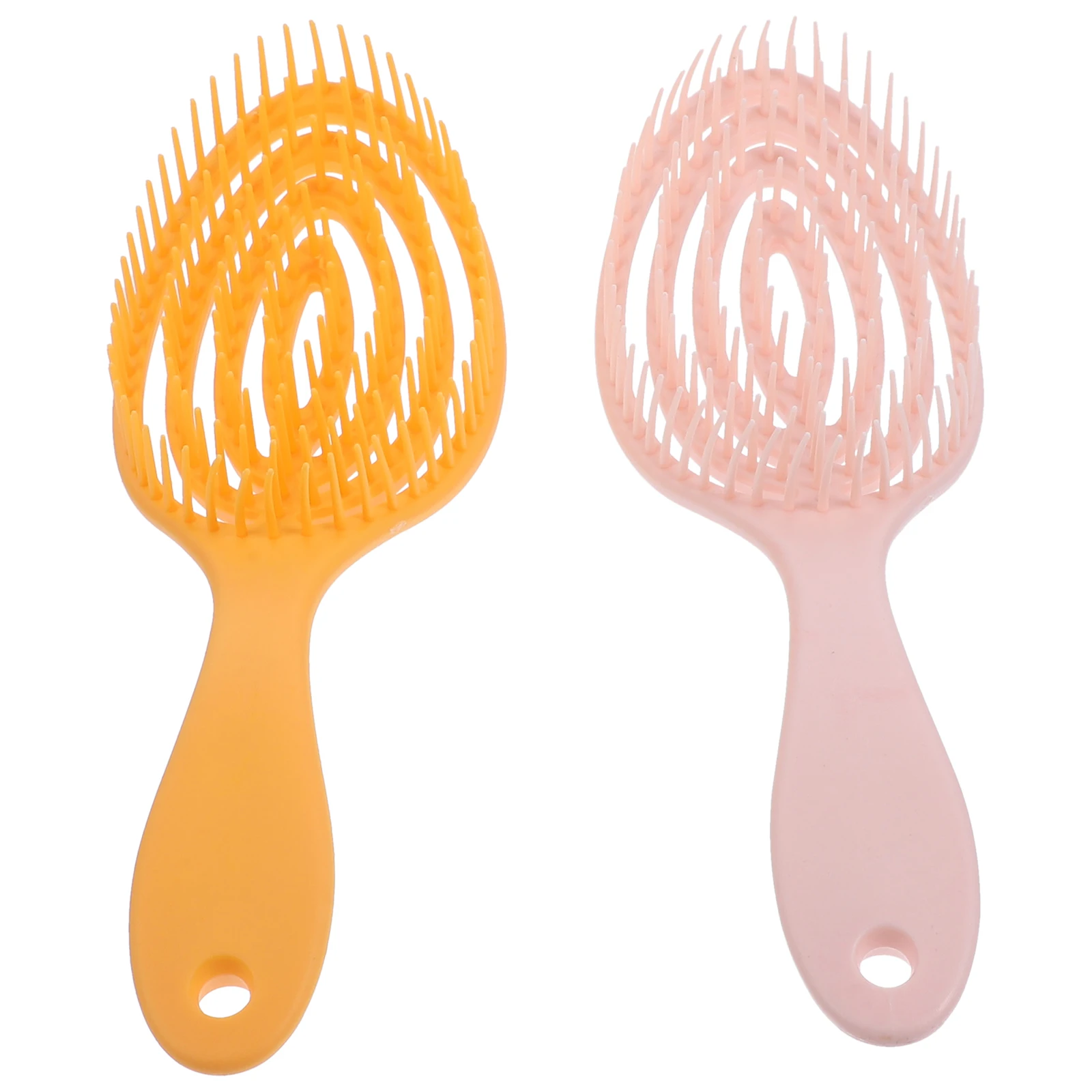 

2Pcs Massage Comb Brush Hollow Out Arc Hair Massage Detangling Styling Brush Comfortable Grip Scalp Relaxing Hairdressing Salon