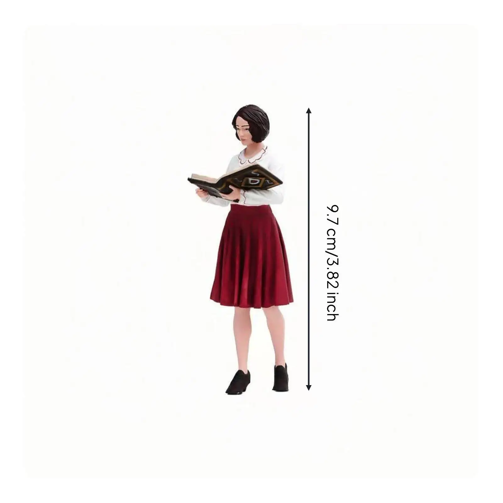 Painted Resin Miniature Figure Female Librarian Teacher Model Diorama Accessory for Collector Sand Table and Library Display view 5