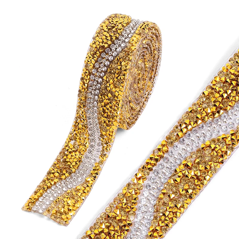 DUCTYSTAL 20mm Resin Rhinestone Ribbon Resin Rhinestone Hotfix Triming Chain Craft For DIY Bag.Shoes,dress