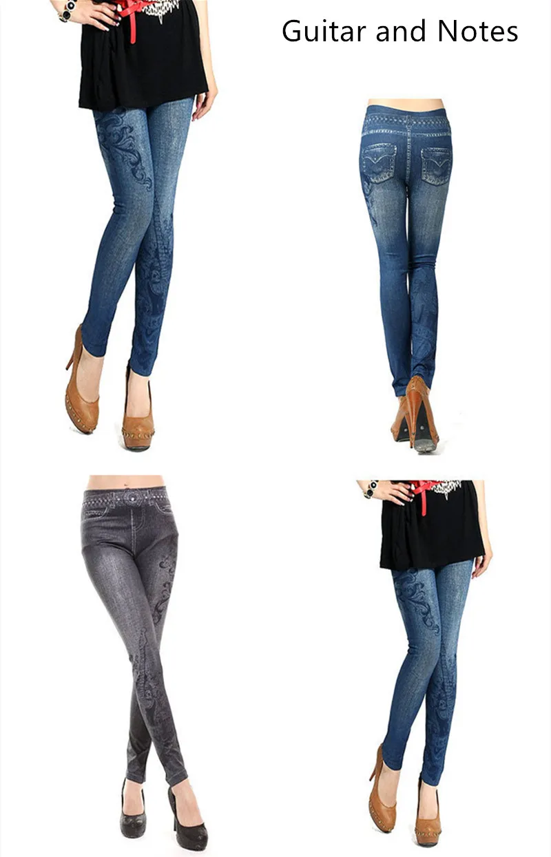 DOIAESKV Damen Skinny Denim Leggings Dehnbare Slim Leggings Bequeme Mode Sexy Jeanshose – Detail 13