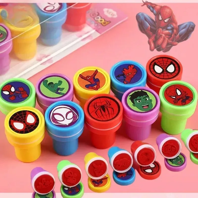10pcs Hot Marvel Series Spider-Man Seal Set Cartoon Character Cute Seal Boys and Girls Birthday Gifts