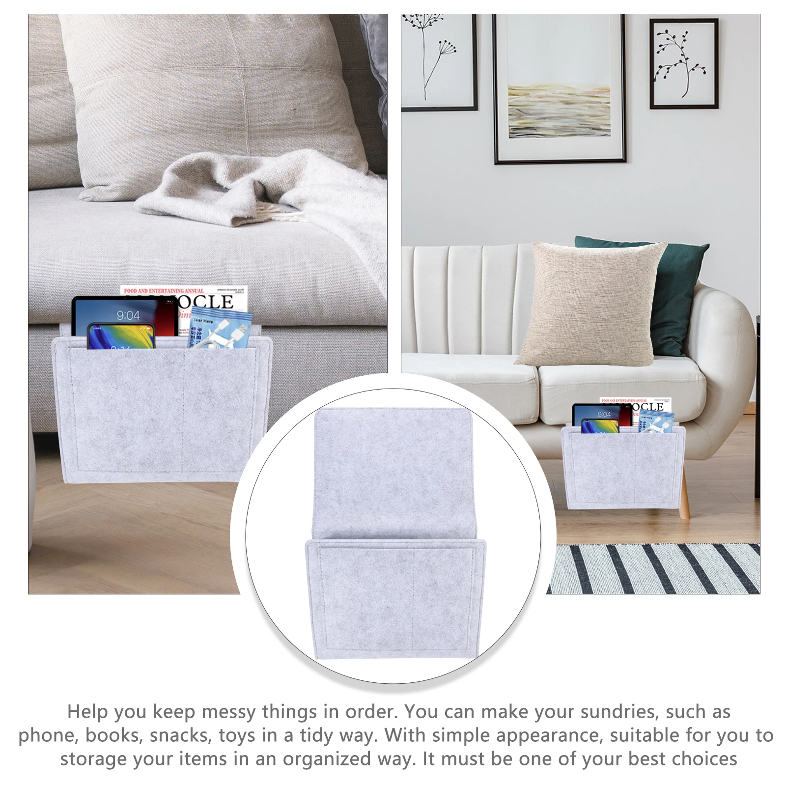 

Bedside Storage Bag Pouch Hanging Organizer Clothing Well-made Pocket Pu Bags Delicate Details
