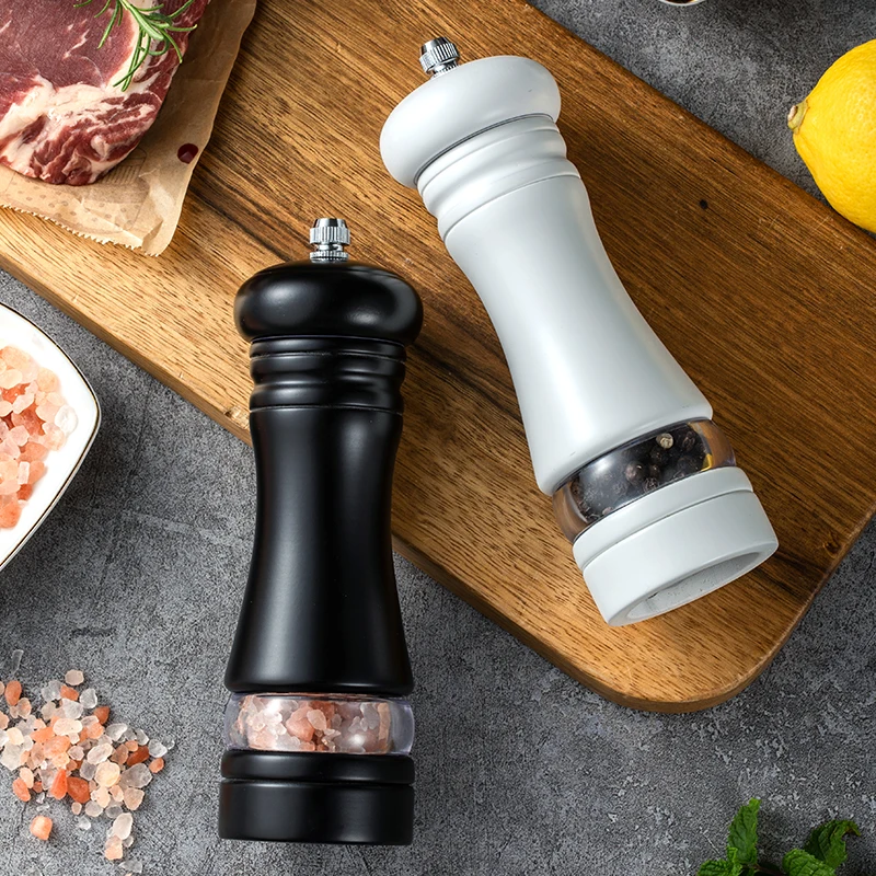 Premium Solid wood Salt and Pepper Grinder Set Manual Colourful Salt and Pepper Mill for Kitchen Cookware