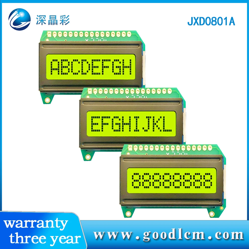 

Hot selling LCD 0801 LCD module 5.0V or 3.3V display module LCD802 dot matrix screen STN yellow and green screen