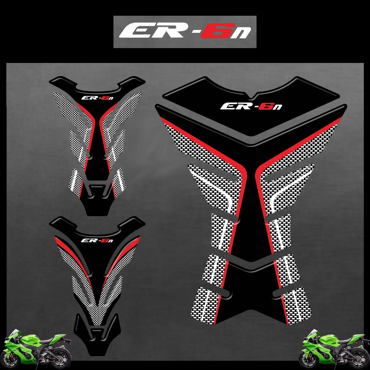 

3D Resin Motorcycle Tank Pad Protector for Kawasaki ER6N ER-6N ER600