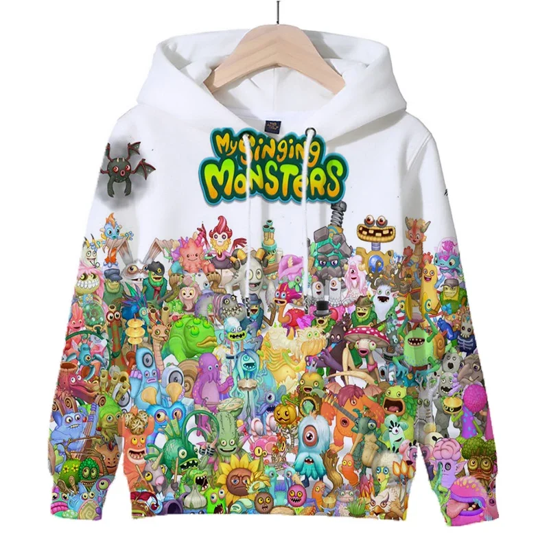 Cartoon My Singing Monsters Hoodies Pullover Boys Girls Autumn Long Sleeve Hooded Sweatshirts Fashion Casual Tops Kids Clothes #2
