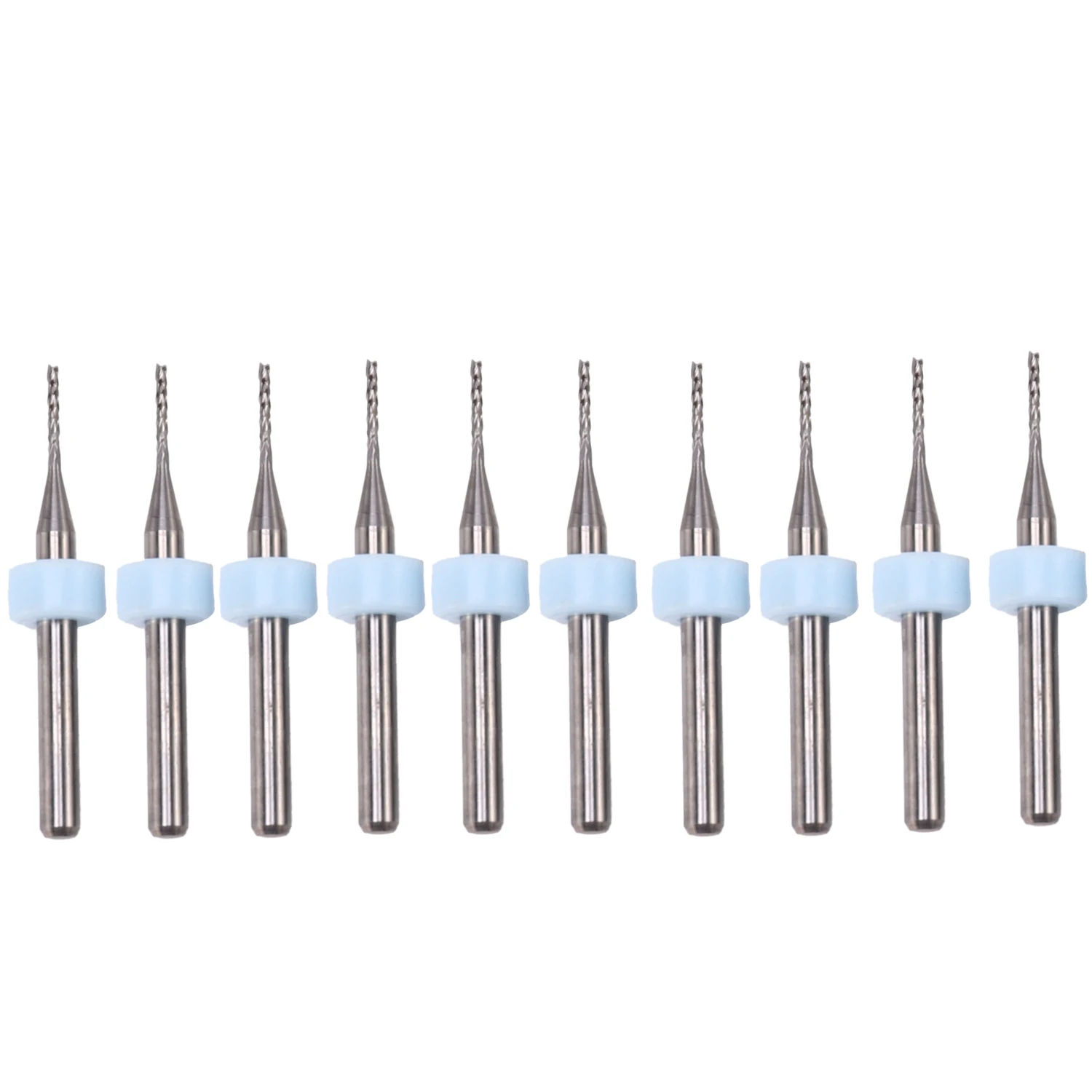 CNC Peixe Cauda Fresa Cortador, PCB Fresa, Milho Fresa, Carboneto de Tungstênio, Mini End Mill, Gravação CNC, 1mm, 10Pcs