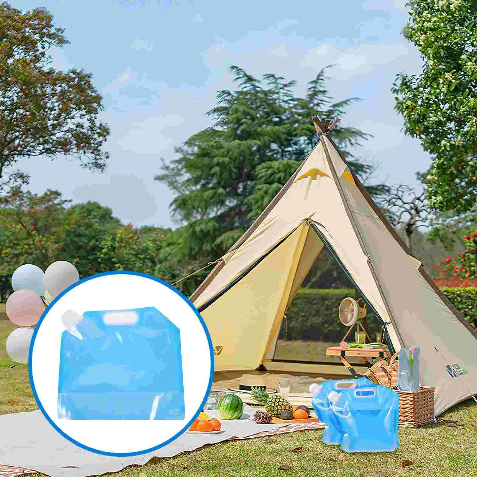 4 Pcs Portable Kettle Water Outdoor Carrier Foldable Folding Bag Freezable Container Travel