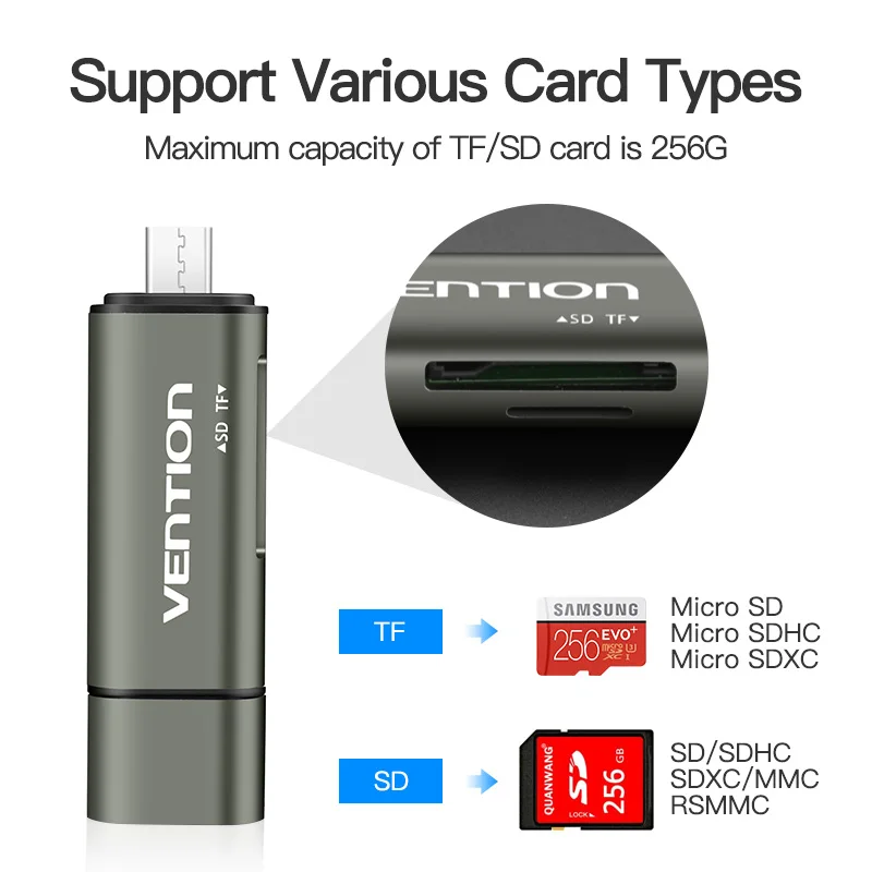 Vention All In 1 Usb 3.0 2.0 Card Reader High Speed SD TF Micro SD Card Reader Type C USB C Micro USB Memory Otg Card Reader new