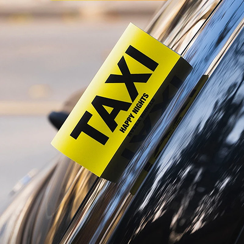 Vinyl Fake Taxi Tag Car Sticker Yellow Outside Auto Decal Charm Bike Motorcycle Tuning Window Windshield Vehicle Decoration