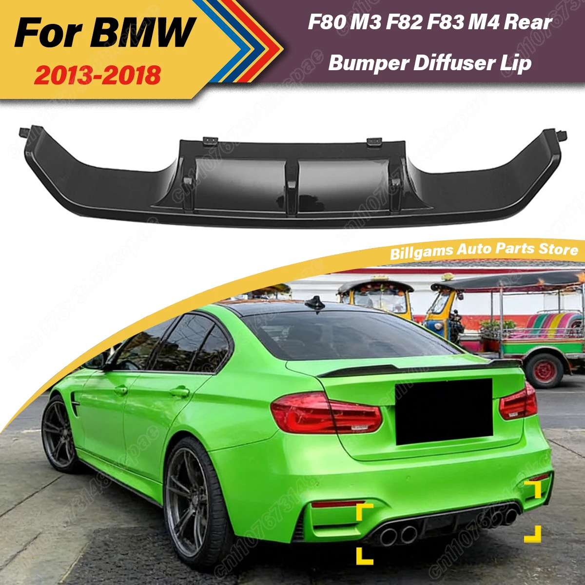 

For BMW F80 M3 F82 F83 M4 2013 2014 2015 2016 2017 2018 Automobile Rear Bumper Spoiler Lip Diffuser Decoration Accessories Kit