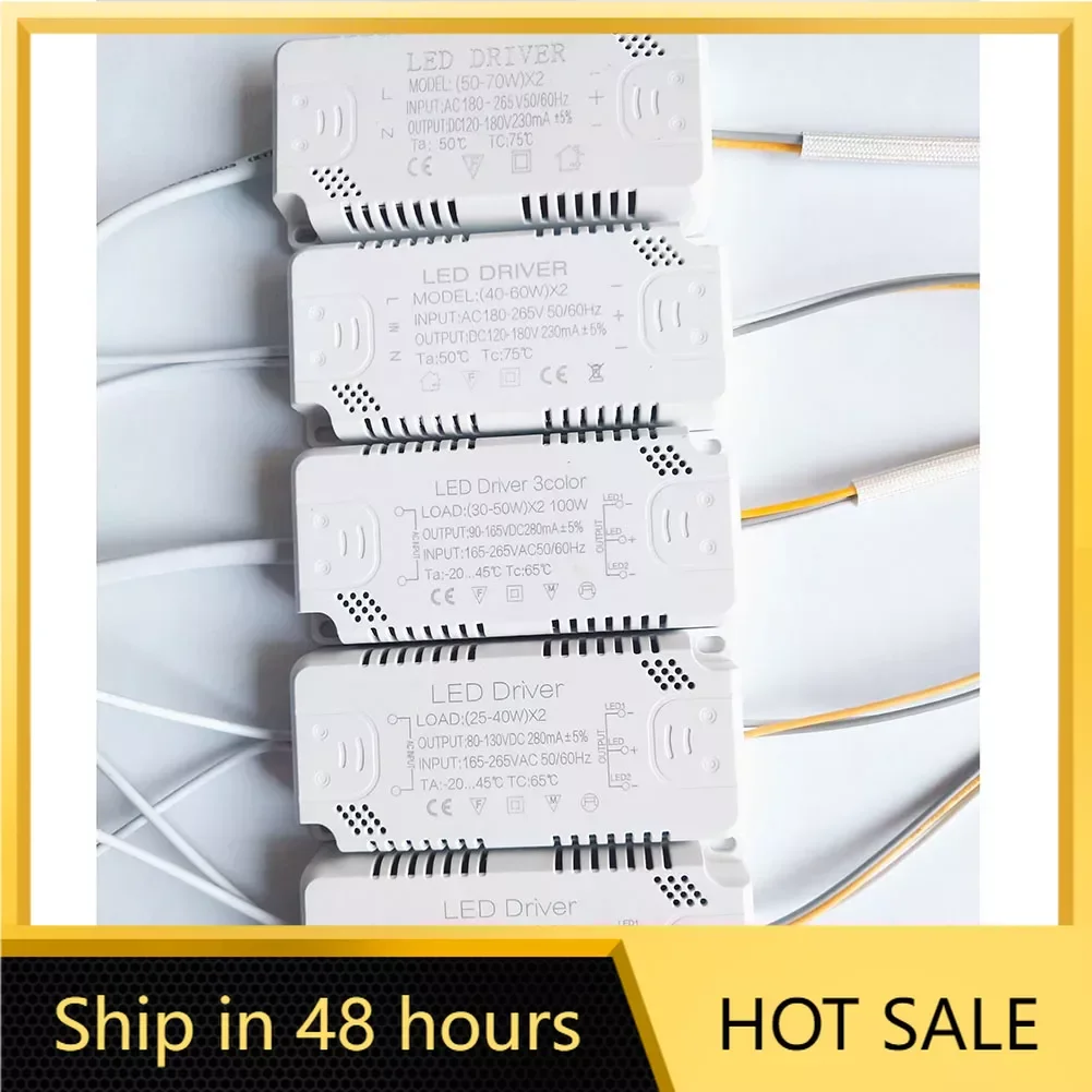 

3Color LED Driver 260-280mA Transformer 8-24Wx2 20-40Wx2 30-50Wx2 40-60Wx2 50-70Wx2 For Ceiling Light Chandelier Replacement