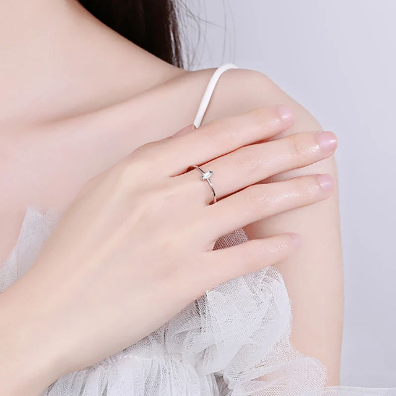 Women's 925 Sterling Silver Exquisite Rectangle Ring, Gift
