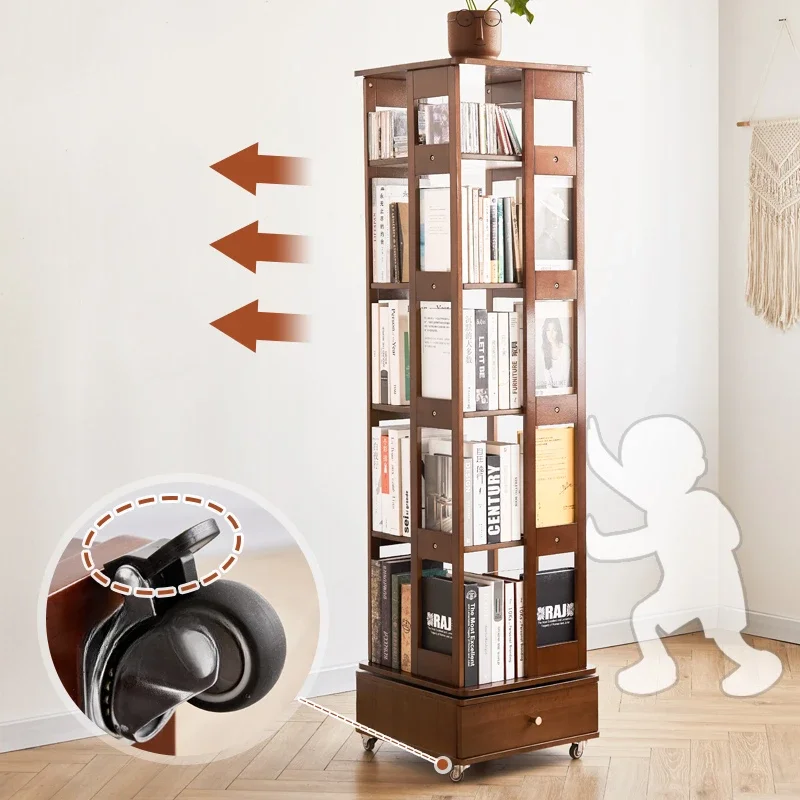 Children Rotating Bookcase Storage Cabinet Corner Bookcase Display Office Muebles Organizador Living Room Furniture YN50BC1