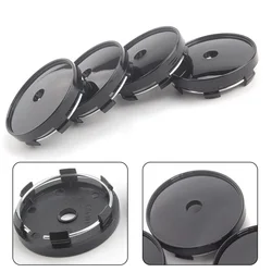 4 unids/set 60 MM cubos de rueda de coche tapa de cubo central tapa de cubierta de cubo de llanta de rueda Universal accesorios de decoración de coche plástico ABS negro