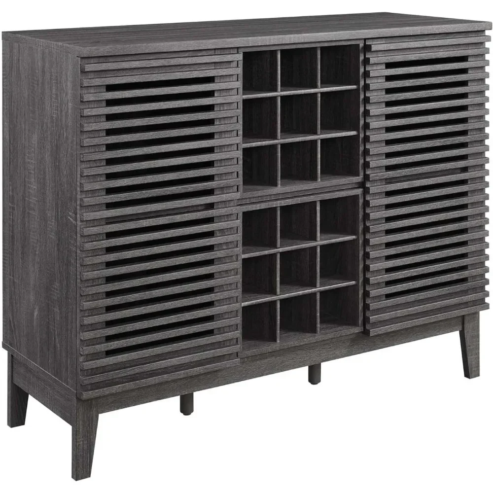 

Render Mid-Century Modern Wine Bar Cabinet in Charcoal 17 x 46 x 37
