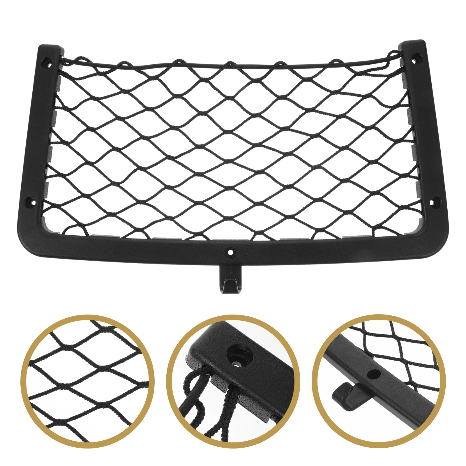 

Car Storage Net 36x18cm Pocket Elastic Mesh Durable Frame Trunk Organizer for Car Truck Rv Boat Boat Storage Organizer Bag