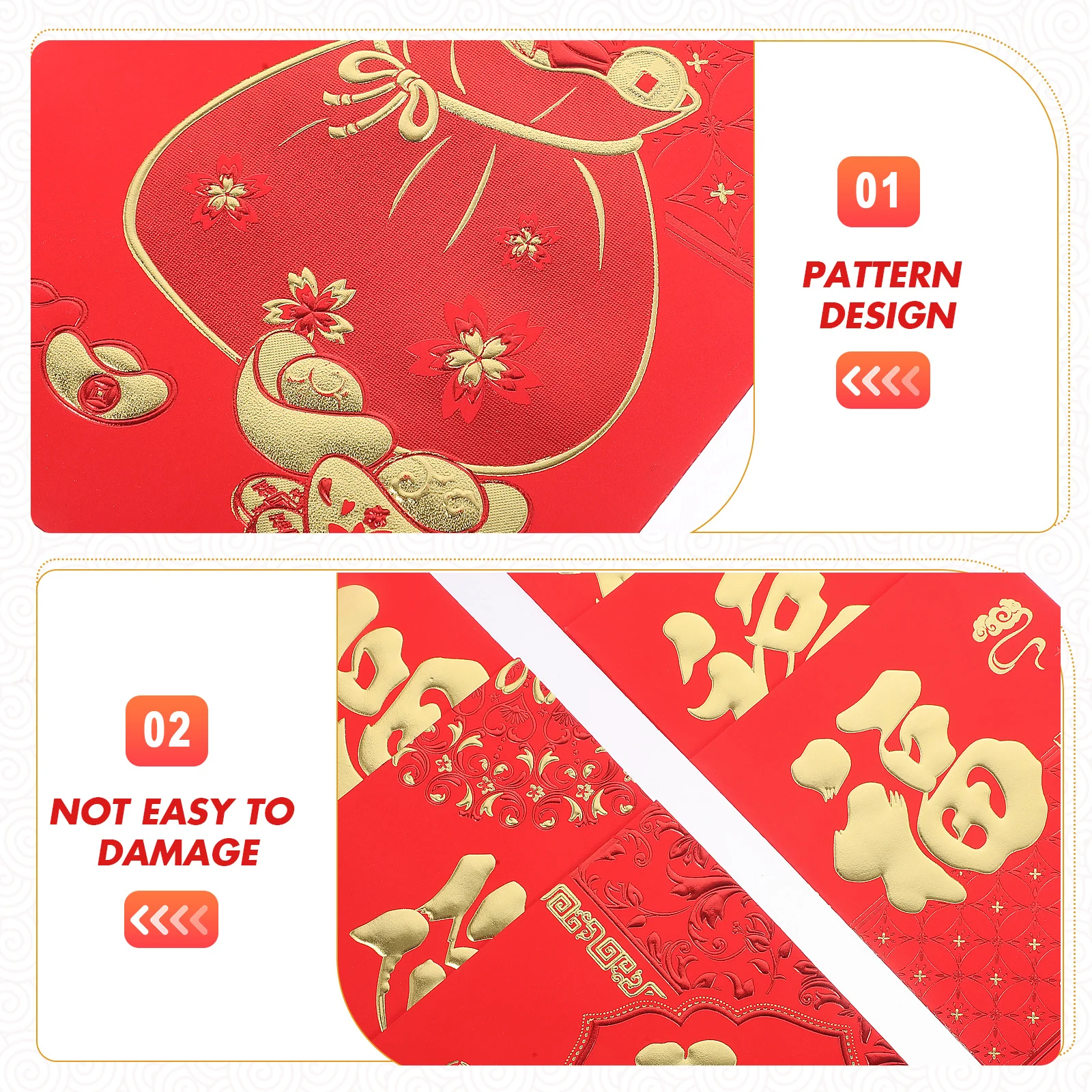 6 Pcs Zodiac Sign Is Seal Red Money Envelopes Chinese New Year Pockets Small Lunar Wedding Style