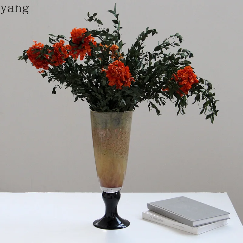 LMM high-footed glazed vase atmosphere high-end art flower vase