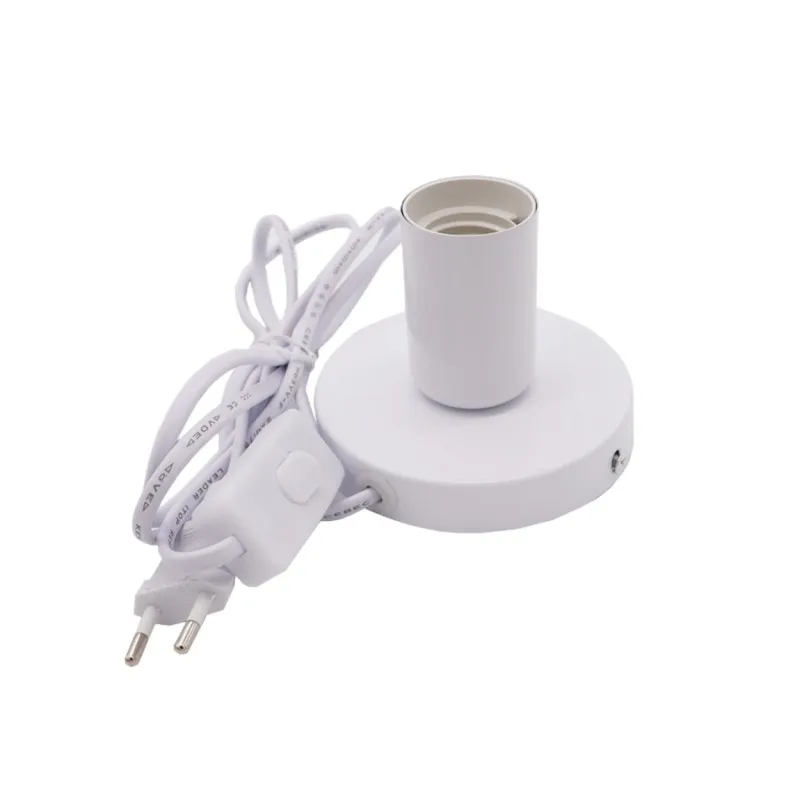 Metal Desktop Lamp Base Holder with on/off Switch, Screw Base for Table Lamp, EU, AU, UK, US Plug, 180cm Cord, E27, E26, New