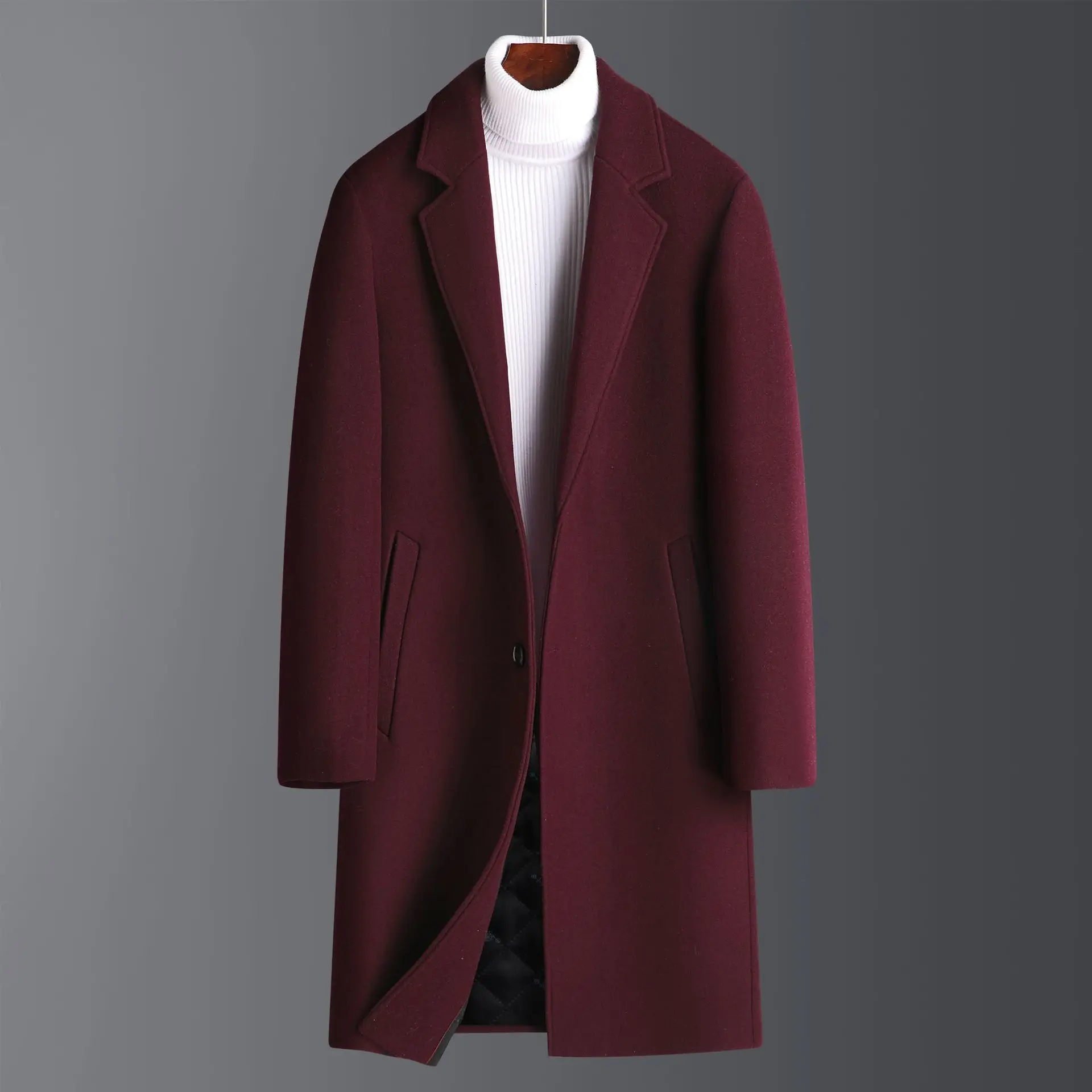 Men's Medium And long length Business Casual Outerwear, including Woolen Overcoats and Windbreakers For Autumn and Winter