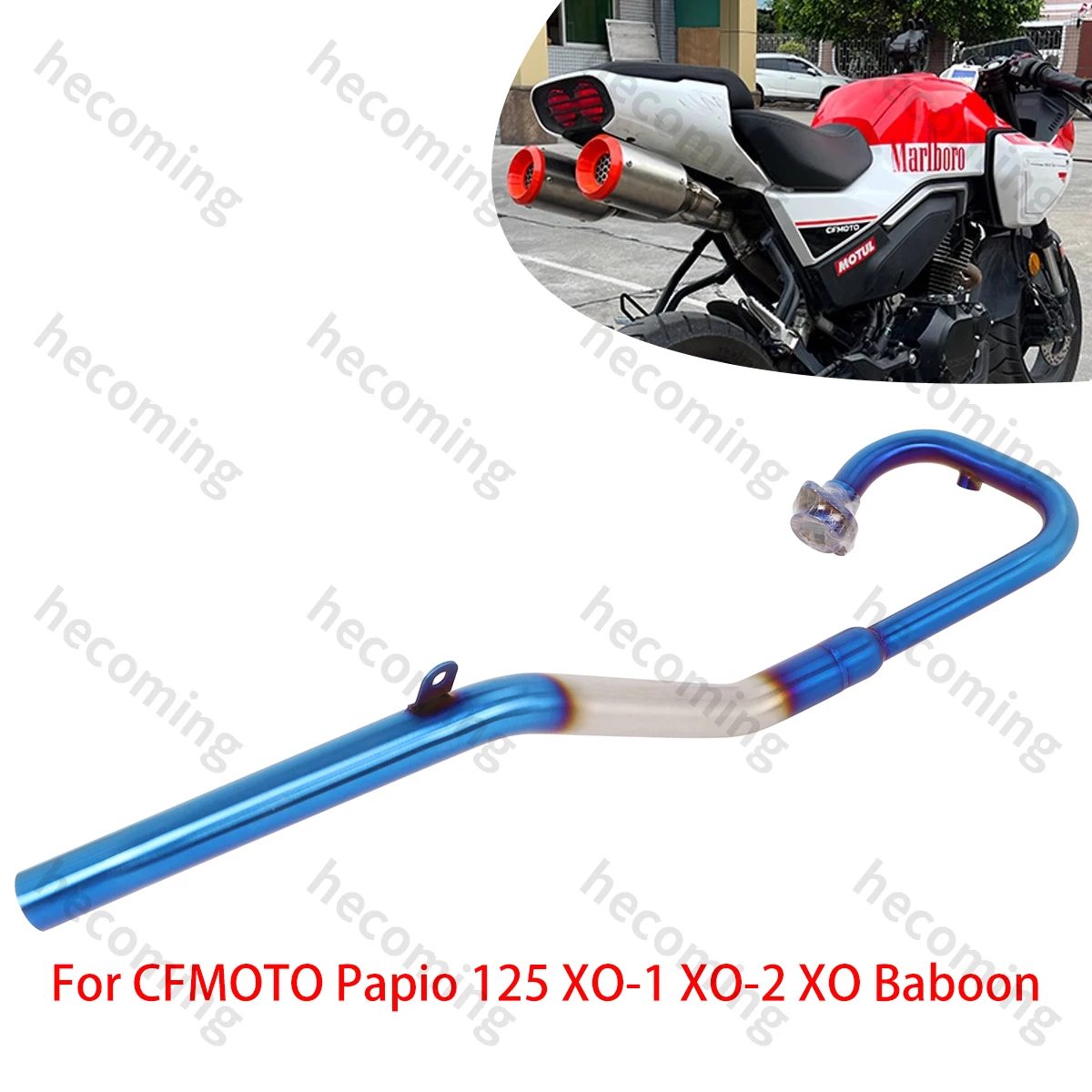 Slip On Muffler Header Pipe For CFMOTO Papio 125 XO-1 XO-2 XO Baboon 2023 2024 Exhaust Escape Modify Muffler Front Link Pipe