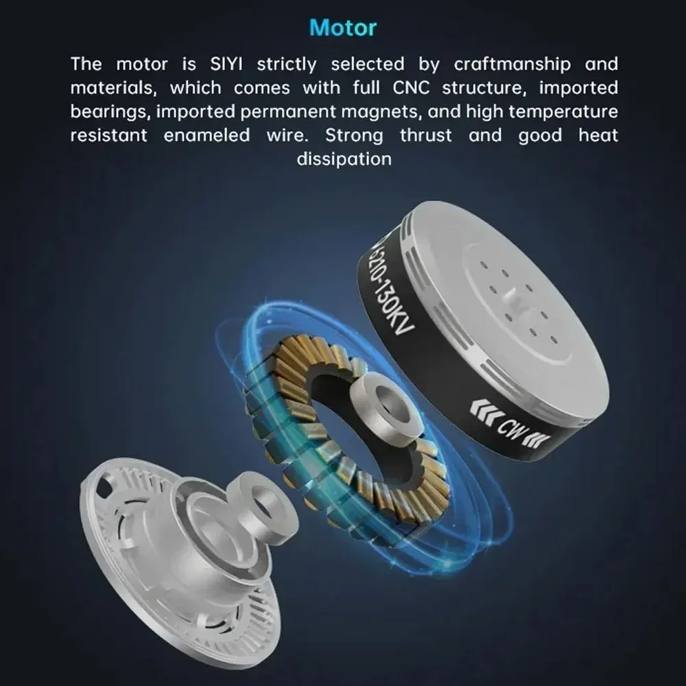 ระบบขับเคลื่อน SIYI D6 สำหรับองค์กร พร้อม ESC แบบไร้แปรงถ่านในตัว รองรับใบพัดแบบตรงและแบบพับได้ มอเตอร์กำลังสูงสำหรับอุตสาหกรรม ควบคุมด้วยรีโมท