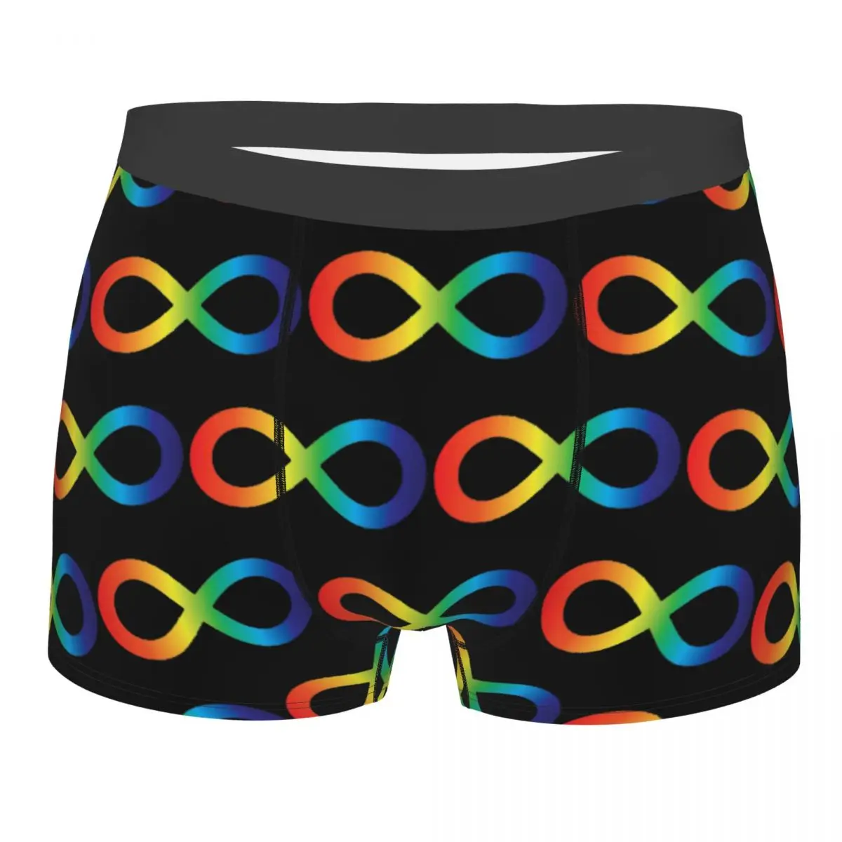 Boxer Underpants Shorts Rainbow Symbol Autism Embrace Neurodiversity Awareness Panties Men's Breathable Underwear Man Gift