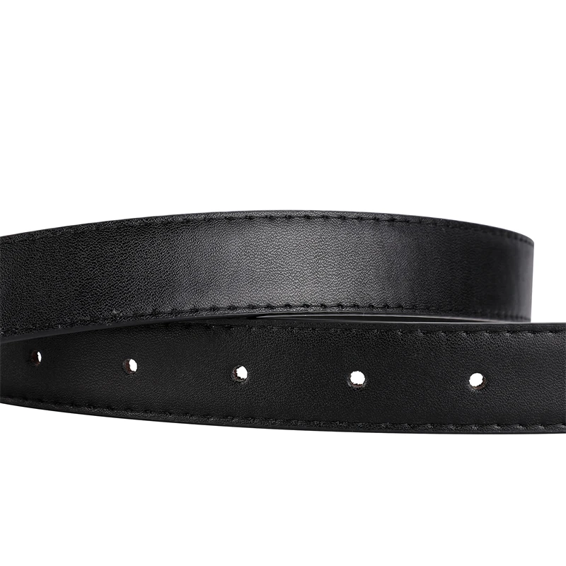 Leather Goods Women\'s Belt Fashion Leather Matching Jeans 2024 New Luxury Decorative Suit Black Thin Waist Belt