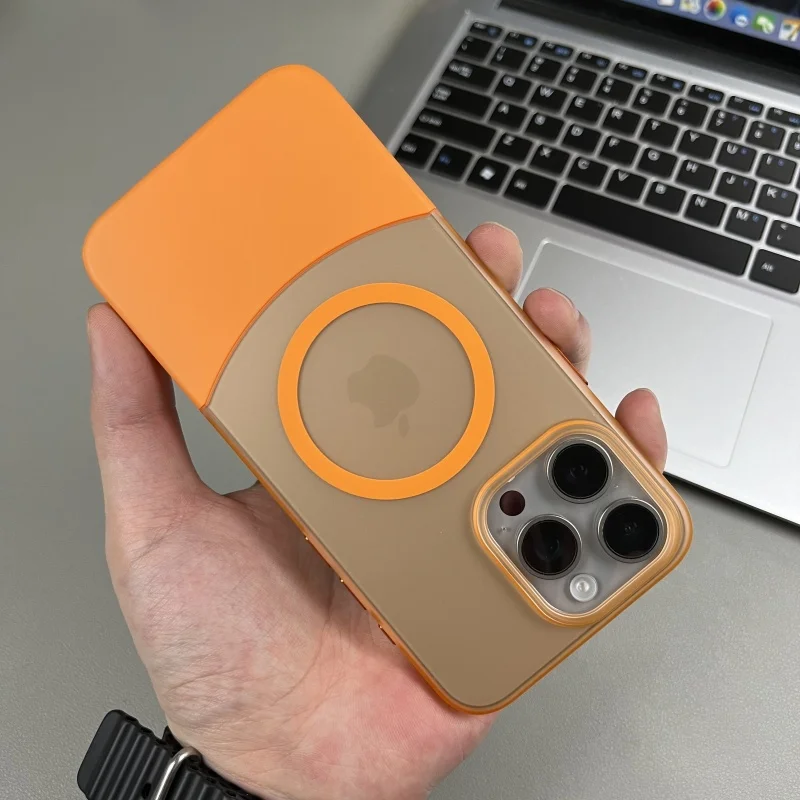 

Hit Color Matte Magnetic Magsafe Case for iPhone 16 15 14Pro Max Removable Translucent Shockproof Wireless Charging Compatible