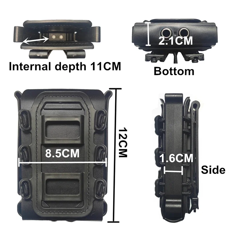 Molle Softshell Mag 5.56mm 7.62mm with Molle Clip Diy Nylon Belt Loops Belt Clip Universal Mag Holder Pouch for M4 AR15 M16 AK