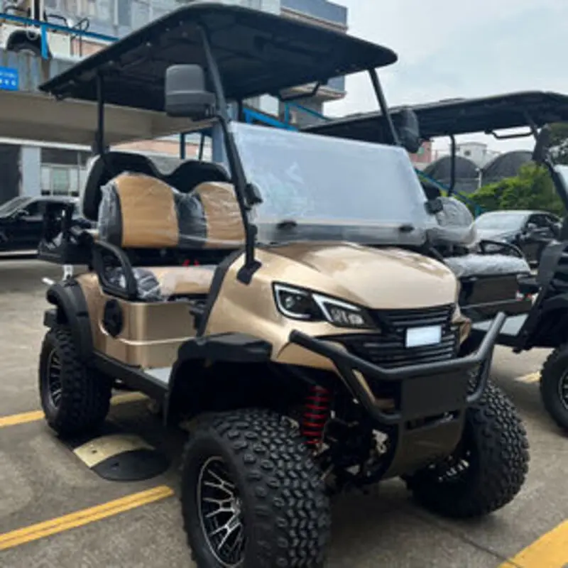 Electric Buggy 4 Wheel Vehicle 4 Seater Front Storage Basket For Villa Park Neighborhood Golf Cart