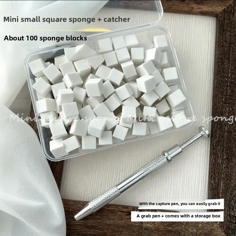 50/100 قطعة صغيرة مربعة مسمار الإسفنج مسحوق نفخة مع اختيار كليب التدرج مسمار الفن الختام فرشاة الرطب الجاف أدوات مانيكير عدة
