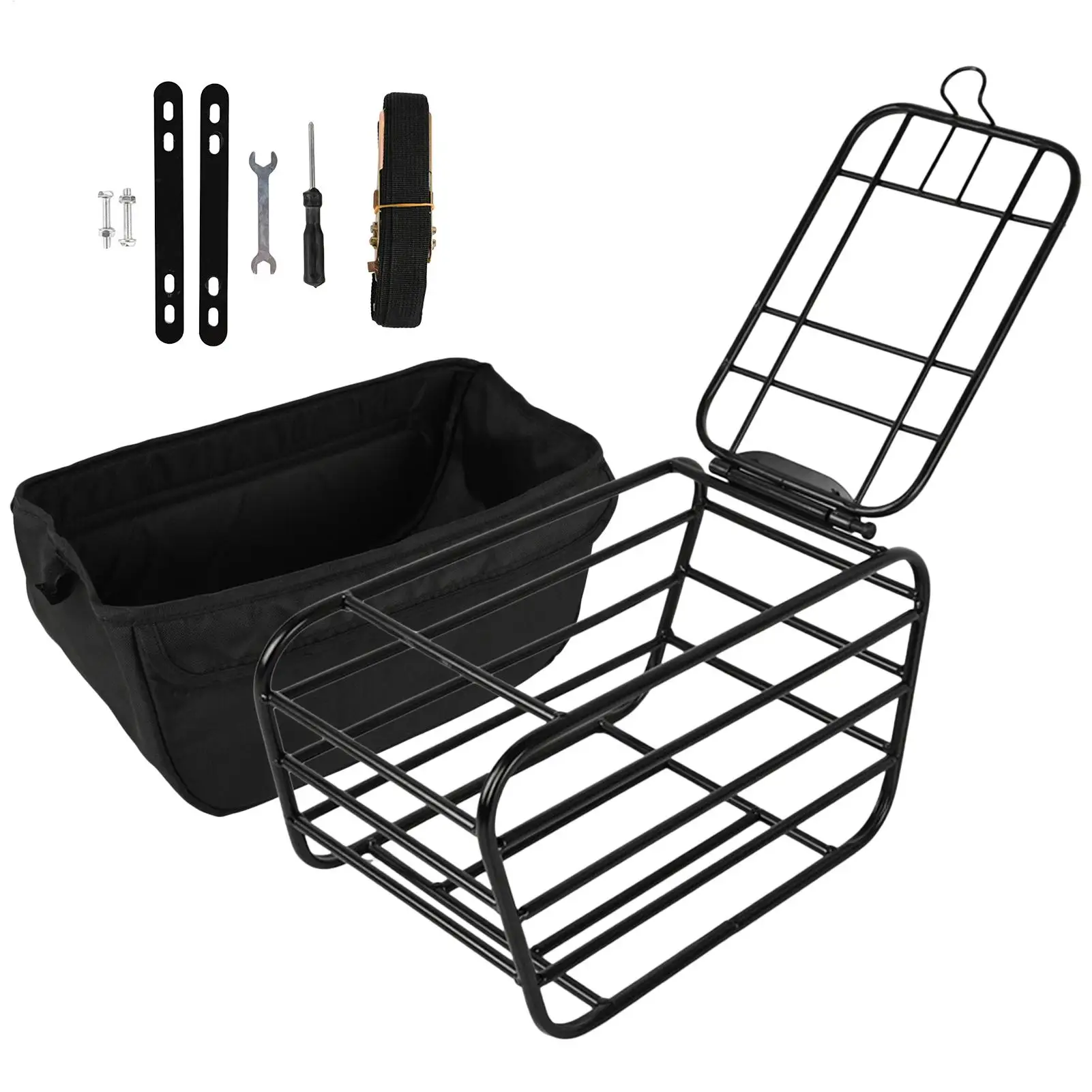 

Bike Rack Basket Heavy Duty Large Capacity Bike Rear Organizer Basket Bike Pet Carrier Cargo Basket for Dog for Cycling Riding
