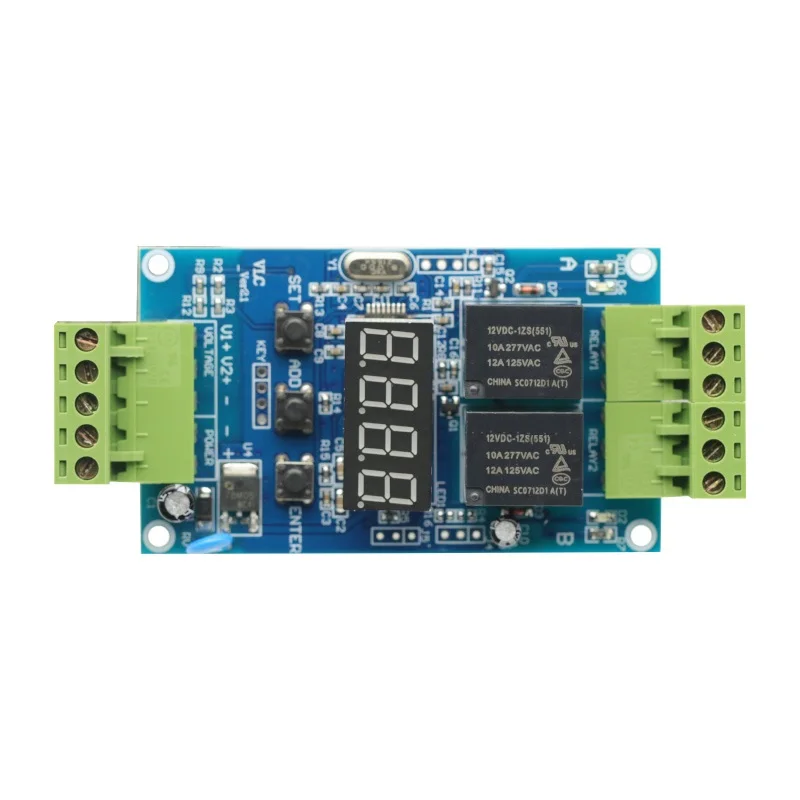 12V Dual Programmable Time Relay Module PLC Board Cycle Delay Timer 2 Voltage Detection Control Module For arduino Board