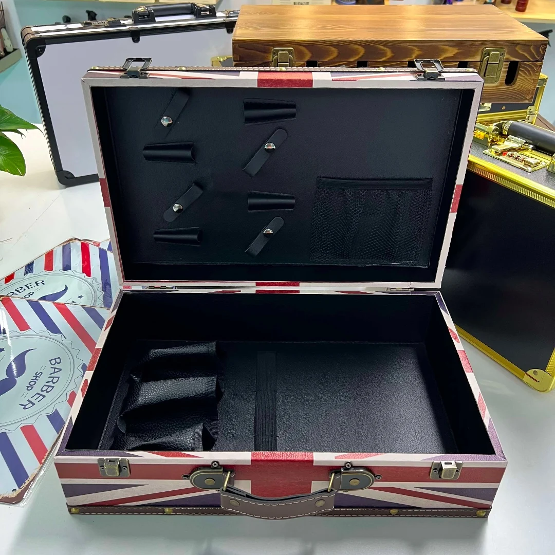 Barber Tools Storage SuitCase Aluminum Barbershop Suitcase Box With Password Lock Portable Storage Case Could Place Clipper Comb