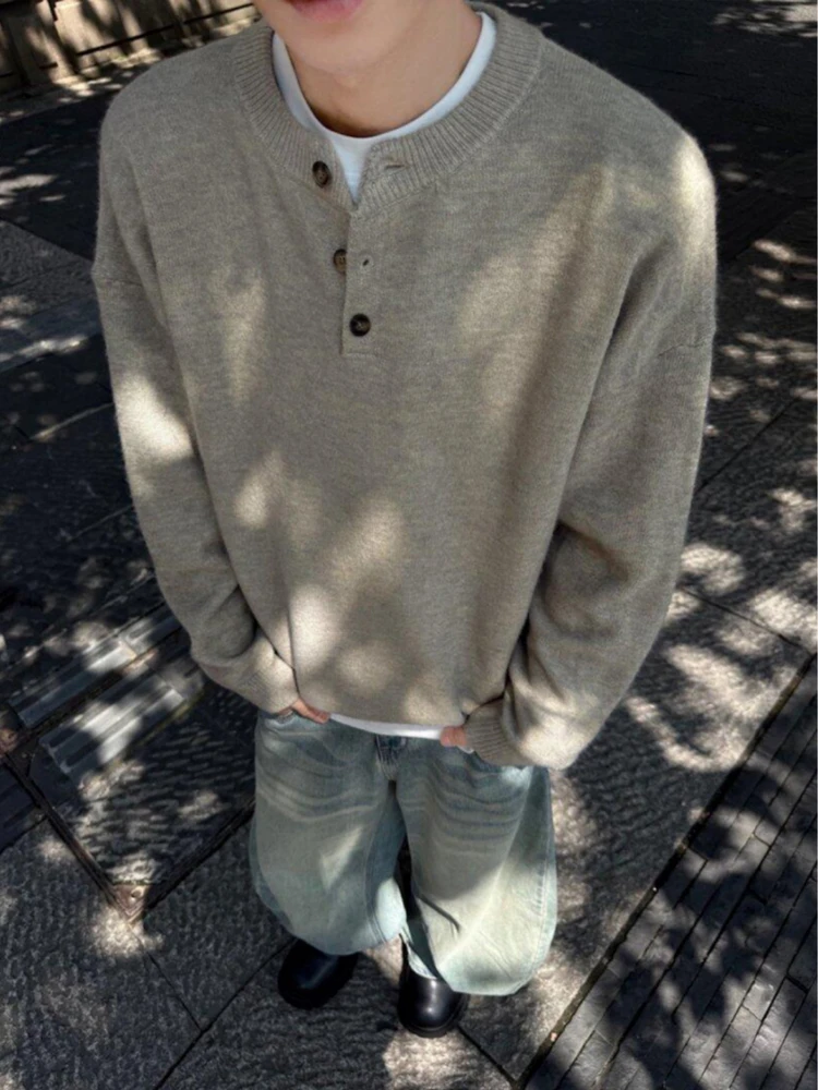 

Свитер с воротником American Sle Генри, мужской тяжелый теплый свитер Lazy Sle Cleanfit, базовый слой, вязаный длинный свитер, осень-зима, длинный...