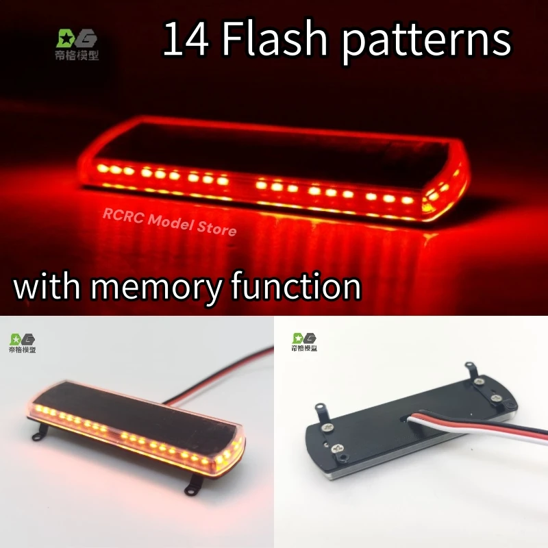 Toy Truck 14 Flash Modes DEGREE MODEL CNC LED Warning Light Panel Light For Tamiya 1/14 RC Tractor Truck Crawlers DIY Parts
