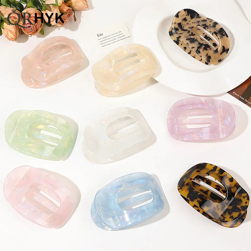 Hair Clips For Thick Hair Flat Claw Clips Strong Grip Bendable Teeth Comfortable Curved Design For All Hair Textures