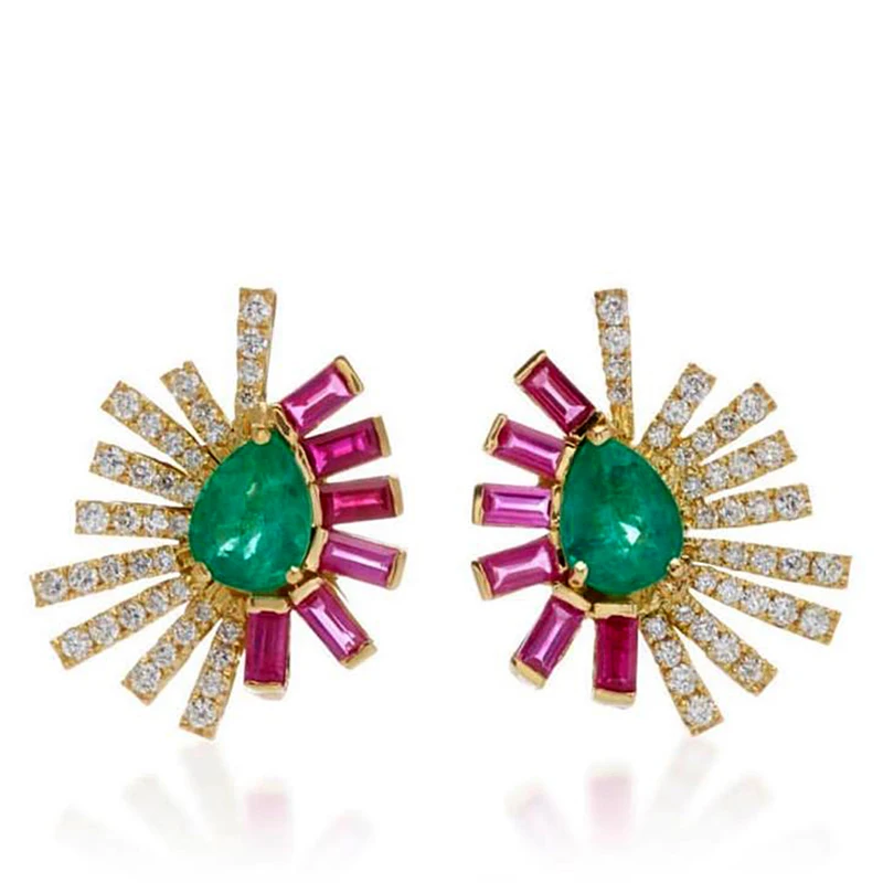 

Missvikki New Luxury Cute Charm Firework Earrings for Women Bridal Wedding Daily Party Shiny Daily Gift Cubic Zircon Jewelry