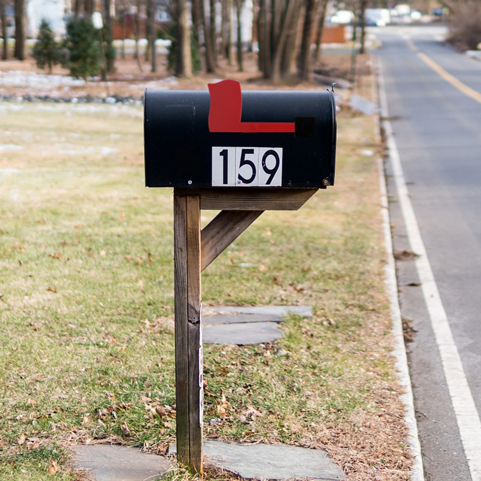 Red Mailbox Flag Replacement Kit Peel & Stick Universal Mailbox Flag for Outgoing Mail Pickup