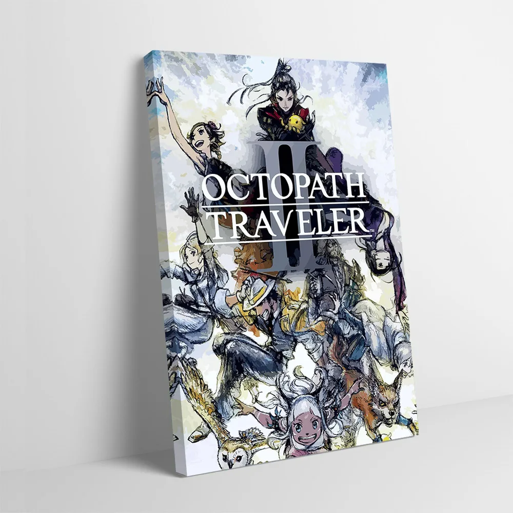 Póster Impreso con el Arte de la Portada del Juego Octopath Traveler II, Cuadros Personalizables, Arte de Pared en Lienzo para Decoración