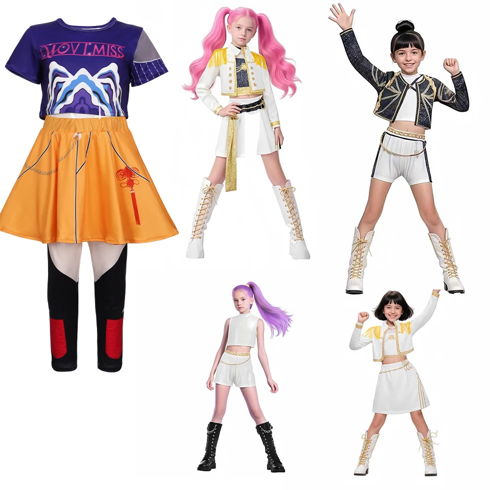 

2025 New Movie KPop Zoey Demon Hunters 3D Printed Costume for Girls Halloween Stage RolePlay Halloween Stage Cosplay Dress