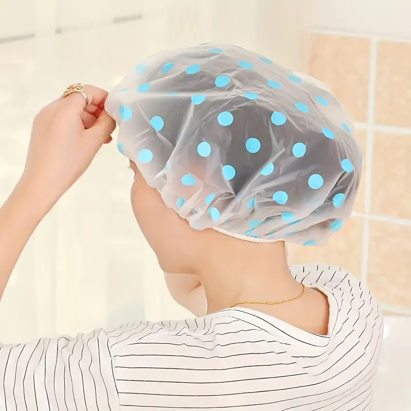1-40PCS Thickened EVA Rustic Shower Cap Waterproof Matte Design Random Style Makeup Protection Bath Accessories