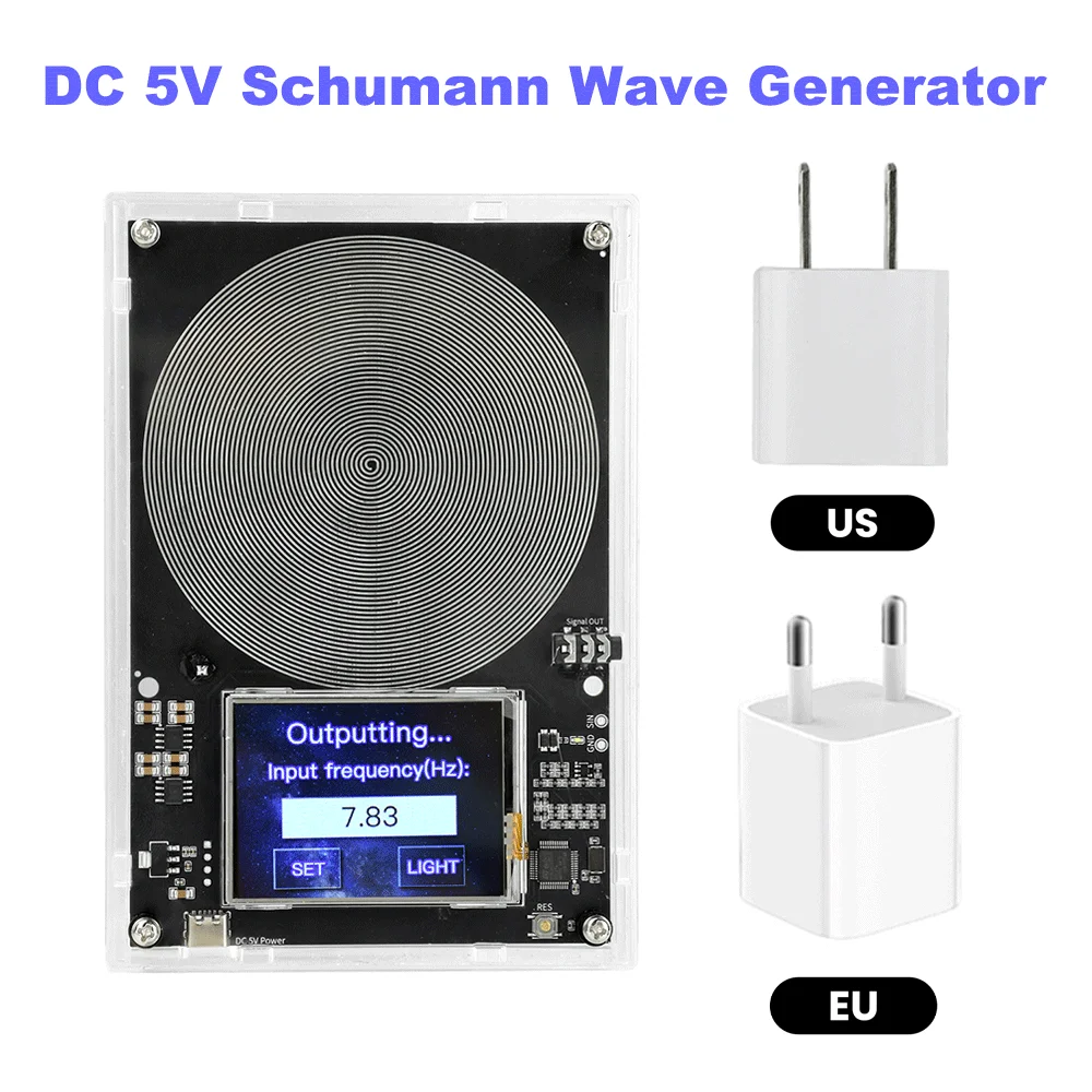 

Генератор волн Шумана постоянного тока 5 В, 0,01-99999 Гц, регулируемая частота, сенсорный экран с корпусом Type-C, источник питания для домашнего здоровья